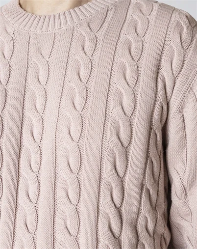 Clean Cut Copenhagen - August Cable Knitted Jumper Strik - Violet Ice